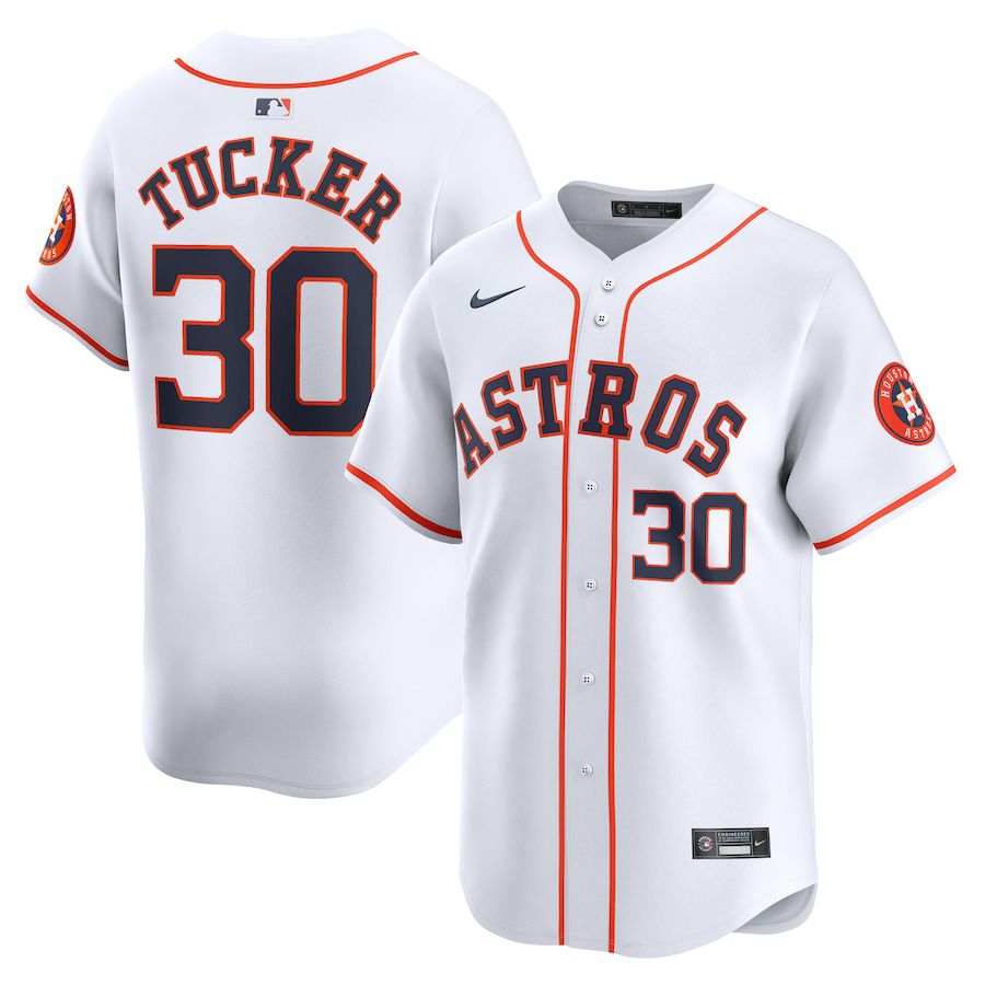 Men Houston Astros #30 Kyle Tucker Nike White Home Limited Player MLB Jersey->customized mlb jersey->Custom Jersey
